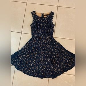 🛑SOLD🛑 High Neck Sleeveless Navy Lace Dress